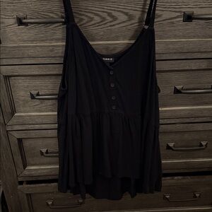 Torrid Black Sleeveless Button-Down Blouse